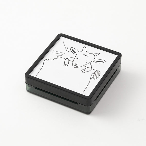 Midori Pre-inked Paintable Stamp — Goat — stamped impression