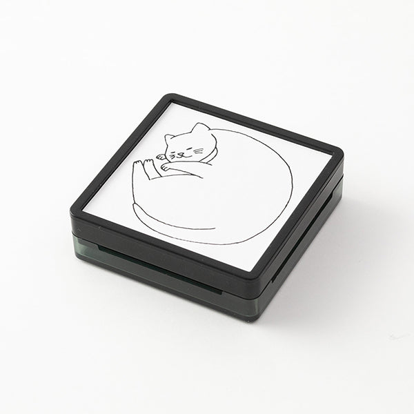 Midori Pre-inked Paintable Stamp — Cat — stamped impression