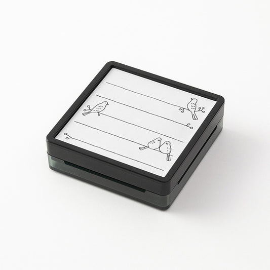 Midori Pre-inked Paintable Stamp — Bird — stamped impression