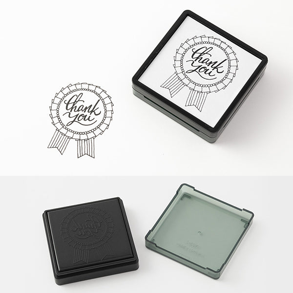 Midori Pre-inked Paintable Stamp — Rosette — with packaging