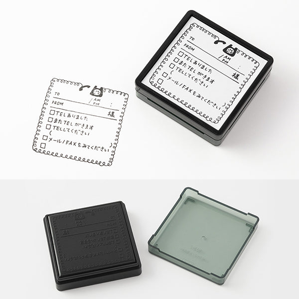 Midori Pre-inked Paintable Stamp — Telephone — with packaging