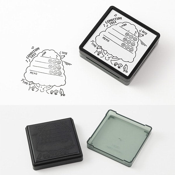 Midori Pre-inked Paintable Stamp — Health Management — with packaging