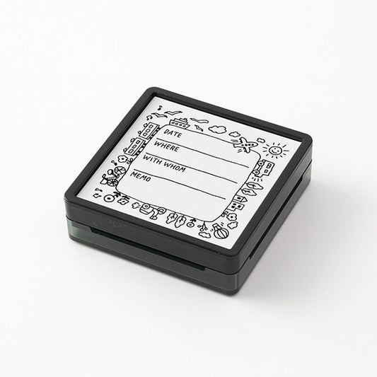 Midori Pre-inked Paintable Stamp — Going-Out Record — stamped impression