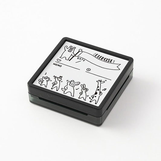 Midori Pre-inked Paintable Stamp — Exercise — stamped impression