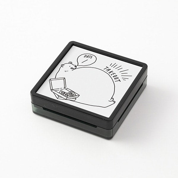 Midori Pre-inked Paintable Stamp — Take-Out — close-up of design