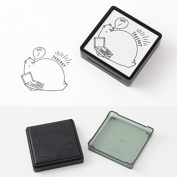 Midori Pre-inked Paintable Stamp — Take-Out — with packaging