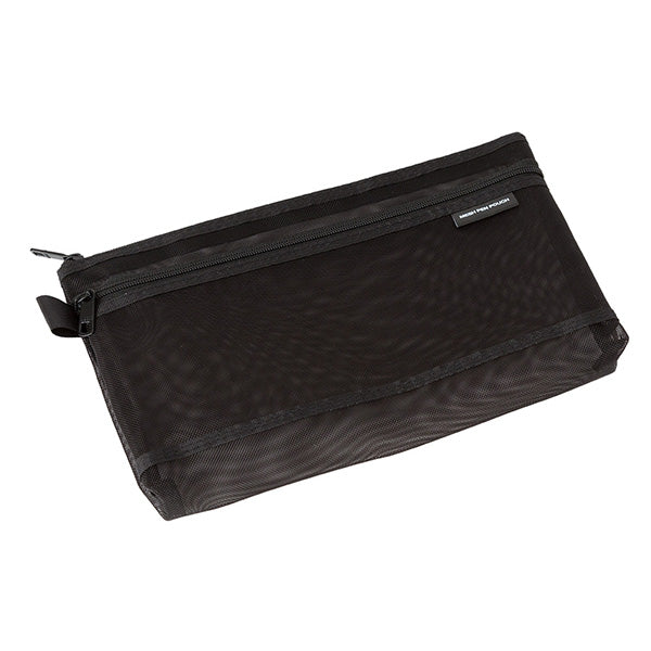 Midori Mesh Pen Pouch — Black — detail view