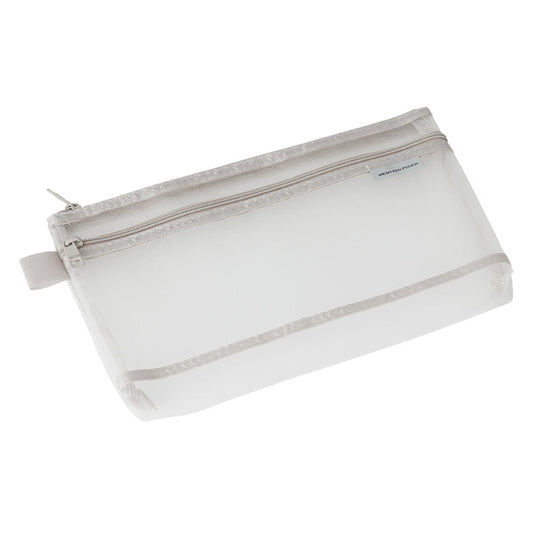 Midori Mesh Pen Pouch — Gray — detail view