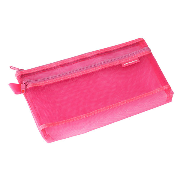 Midori CL Mesh Pen Pouch — Pink — detail view