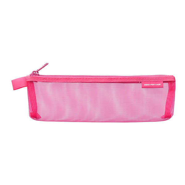 Midori CL Mesh Mini Pen Pouch — Pink — front view