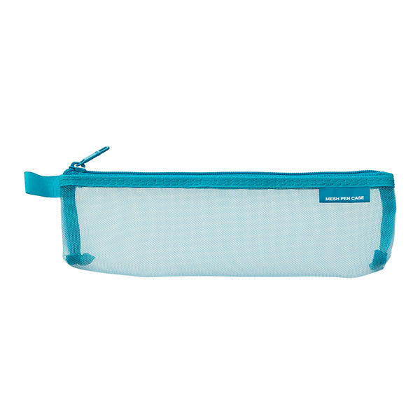 Midori CL Mesh Mini Pen Pouch — Blue — front view