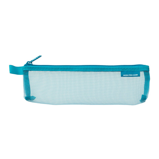Midori CL Mesh Mini Pen Pouch — Blue — front view