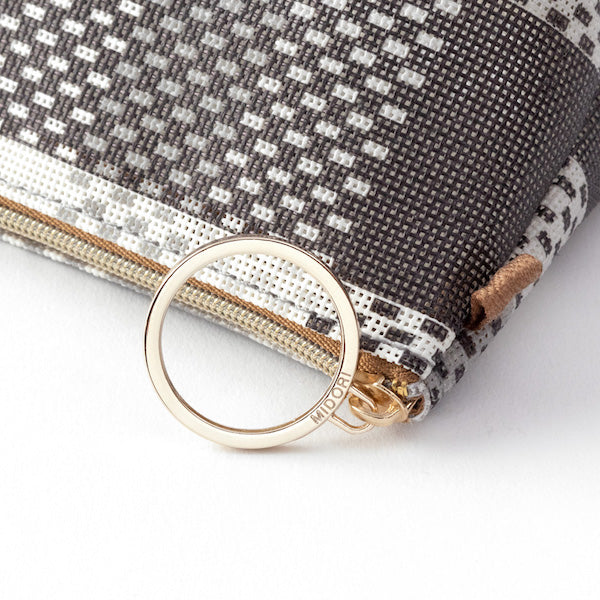 Midori Mesh Graphics Pen Case — Check Black — flat lay