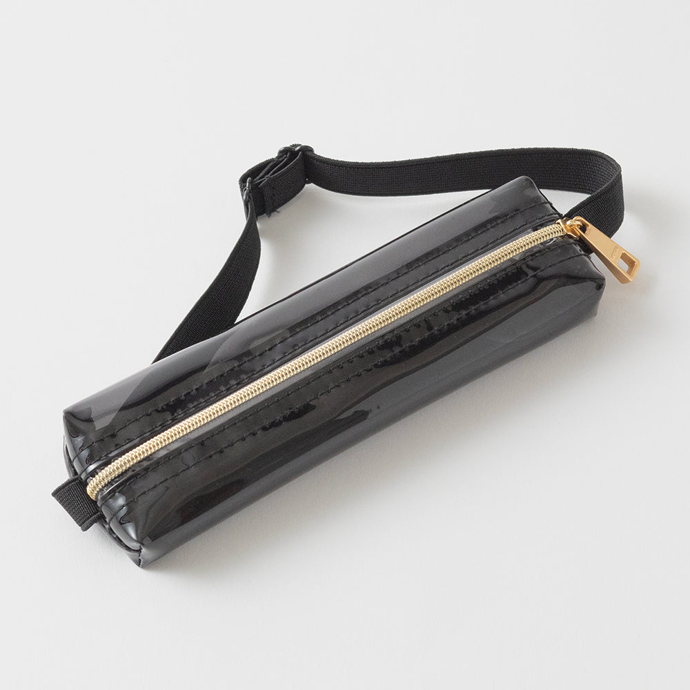 Midori Book Band Pen Case <B6-A5> — Clear Black — detail view
