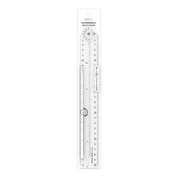 Midori Multi Ruler <50cm> — Clear — front view