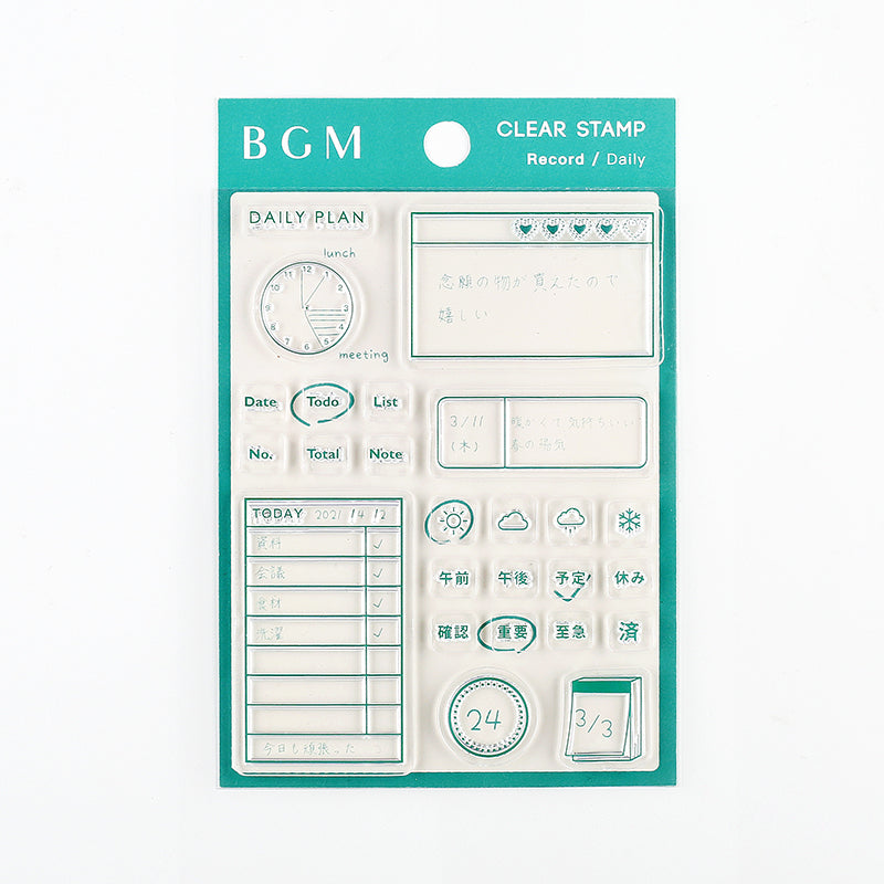 BGM Clear Stamp — Record / Daily — stamp front