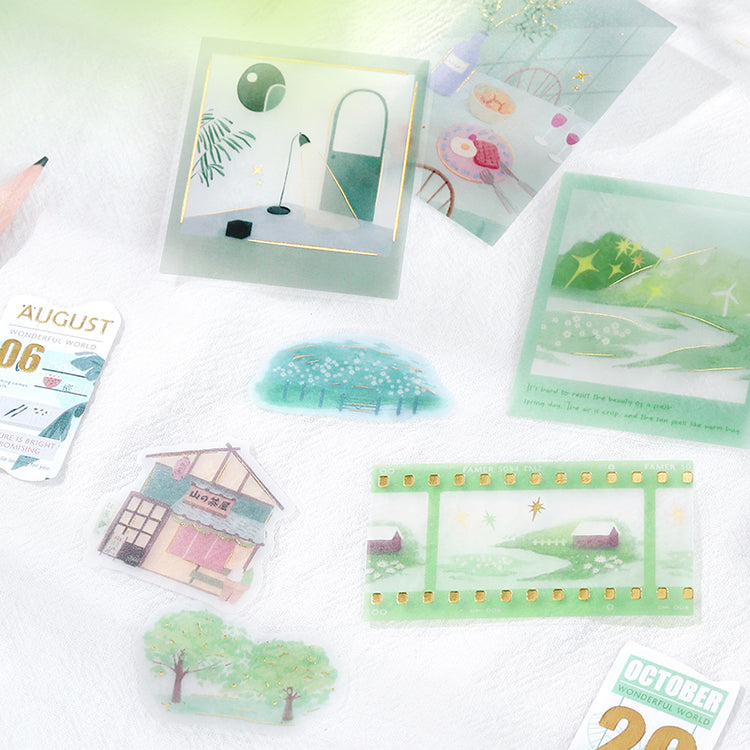 BGM Leisure Time Green Tracing Paper Seal