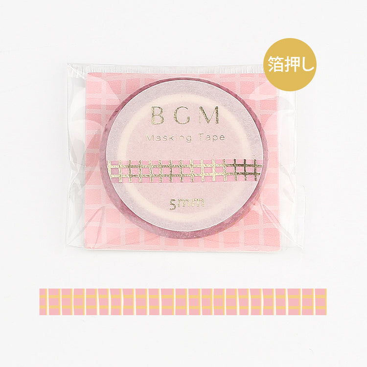 BGM Pink Check Washi Tape