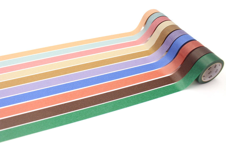 mt 10P Washi Tape — Muted Color — with packaging