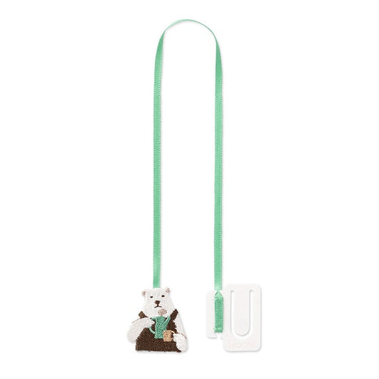 Midori Embroidery Bookmarker — Polar Bear — front view