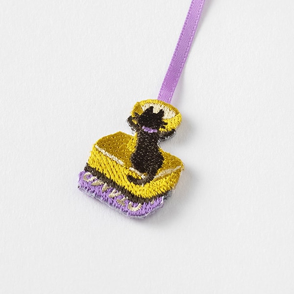 Midori Embroidery Bookmarker — Cat — with packaging