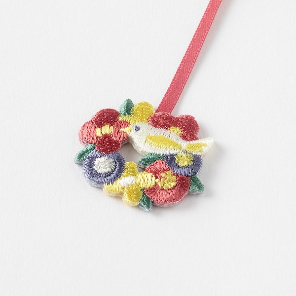Midori Embroidery Bookmarker — Bird — with packaging