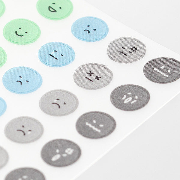 Midori Feeling Sticker — Face — applied in a journal