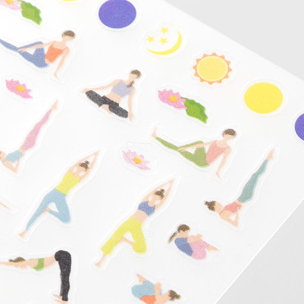 Midori Achievement Sticker — Yoga — applied in a journal