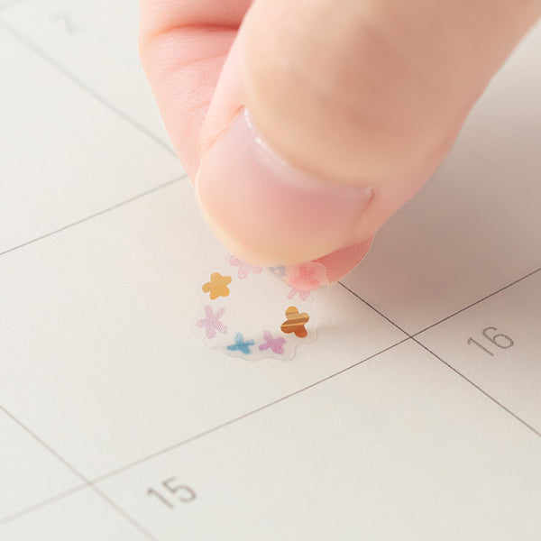 Midori Date Sticker — Twinkling Pastel — with packaging