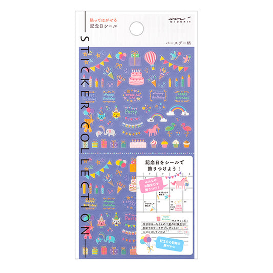 Midori Sticker — Anniversary & Birthday — sheet front