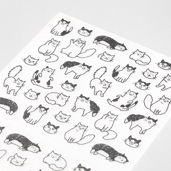 Midori Chat Sticker — Cat — applied in a journal