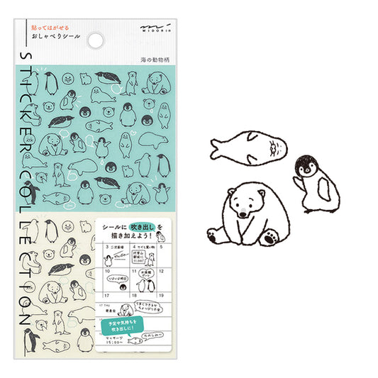 Midori Chat Sticker — Sea Creature — sheet front