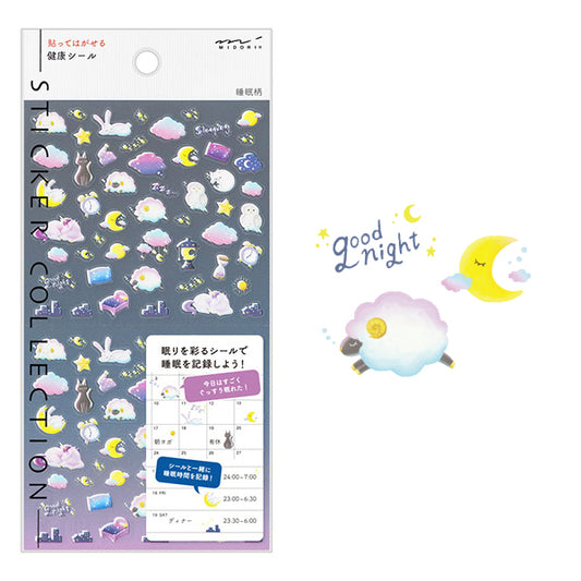 Midori Health Sticker — Sleep — sheet front