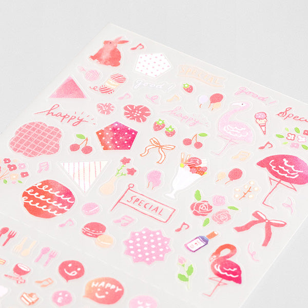 Midori Color Sticker — Pink — applied in a journal