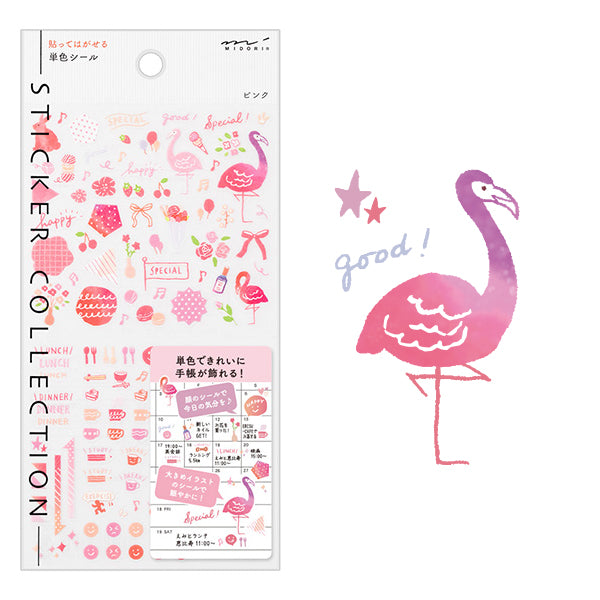 Midori Color Sticker — Pink — sheet front