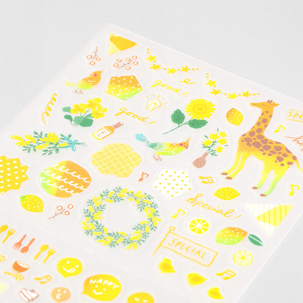 Midori Color Sticker — Yellow — applied in a journal