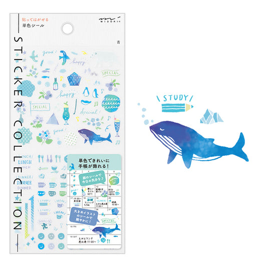 Midori Color Sticker — Blue — sheet front
