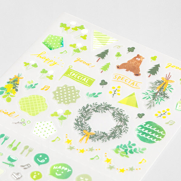 Midori Color Sticker — Green — applied in a journal
