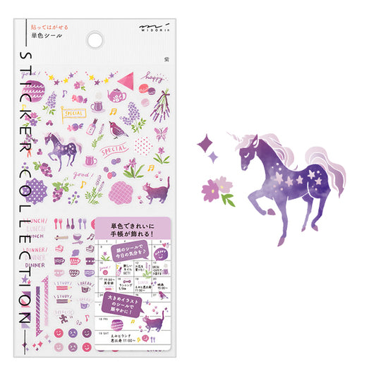 Midori Color Sticker — Purple — sheet front