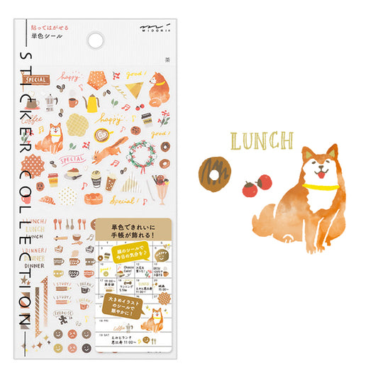 Midori Color Sticker — Brown — sheet front