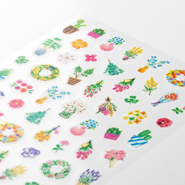 Midori Sticker Daily Records Flowers