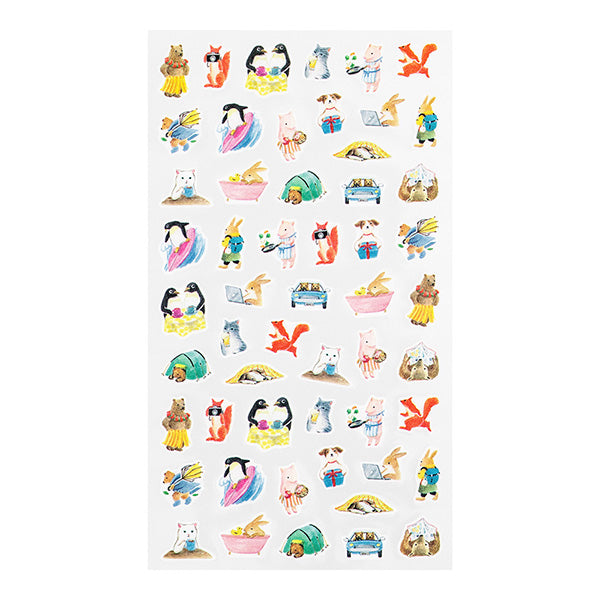 Midori Daily Records Sticker — Animal Scenes — sticker detail