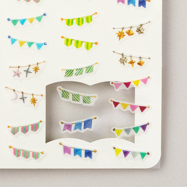 Midori Daily Records Sticker — Garlands — with packaging
