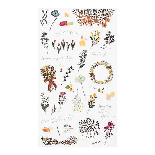 Midori Transfer Sticker — Motif Flower — sticker detail