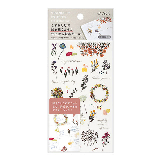 Midori Transfer Sticker — Motif Flower — sheet front
