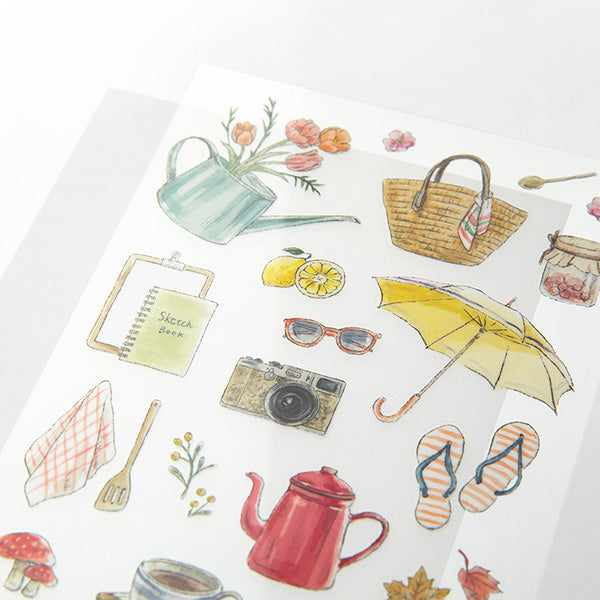 Midori Transfer Sticker — Tools for Living — applied in a journal