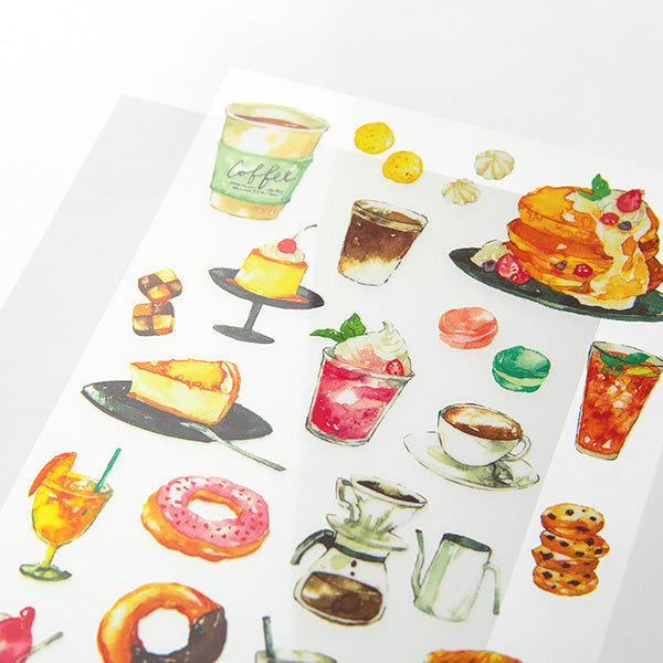 Midori Transfer Sticker — Snacks — applied in a journal