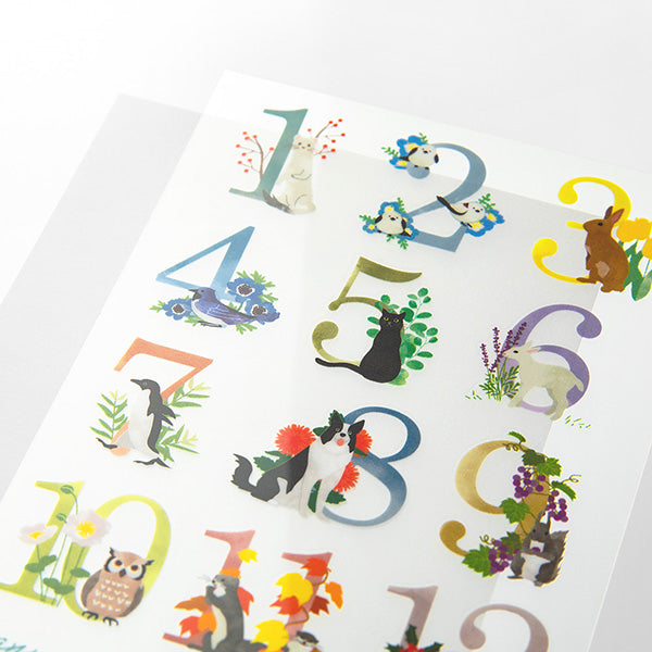 Midori Transfer Sticker — Monthly — applied in a journal