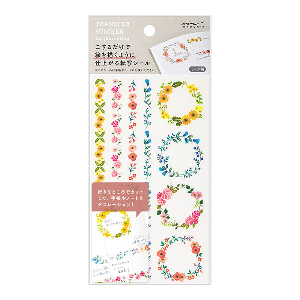 Midori Transfer Sticker — Wreaths — sheet front
