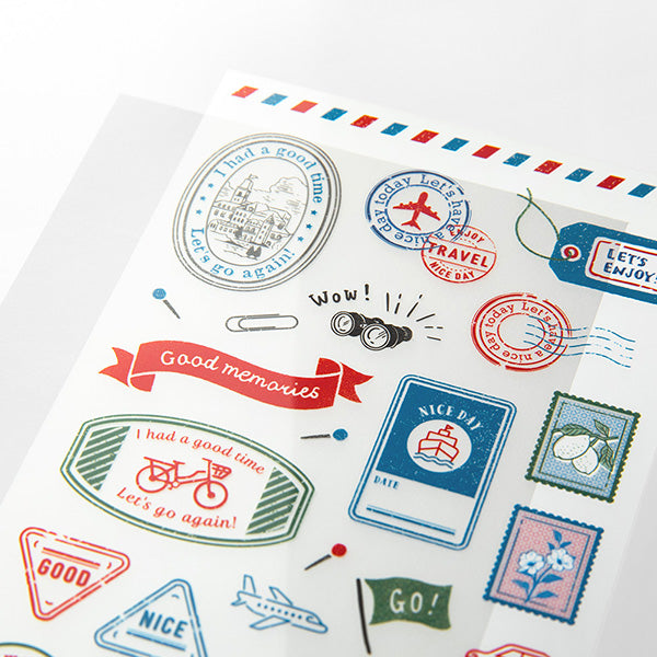 Midori Transfer Sticker — Stamps — applied in a journal